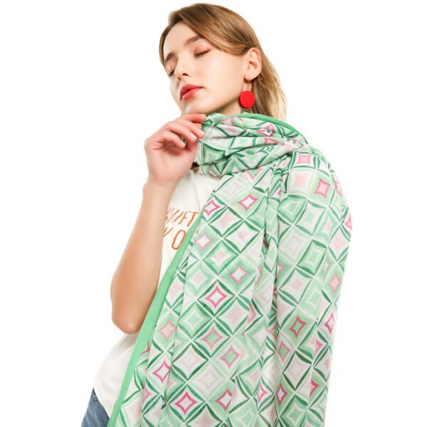 Colored Squares S 20015 Model Green Colored Squares S-20015-[90][105][150][35][80][100] SCARF.COM