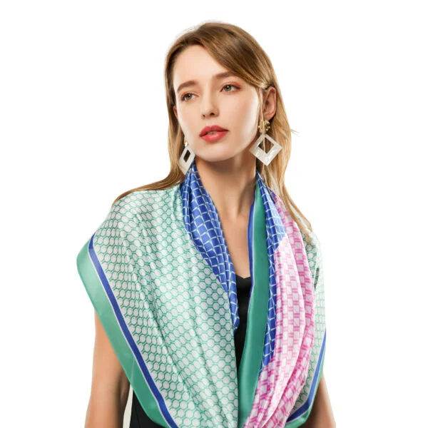 Triangular Geometric Splicing S 20008 Model Green 2 scaled Triangular Geometric Splicing S-20008-[0][180][280][30][0][30] SCARF.COM