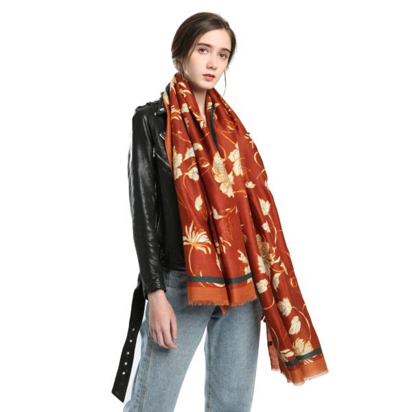 Blooming AW 20002 Model Orange scaled Blooming - Stain - AW-20002-[1020][70][900][750][720][710] SCARF.COM