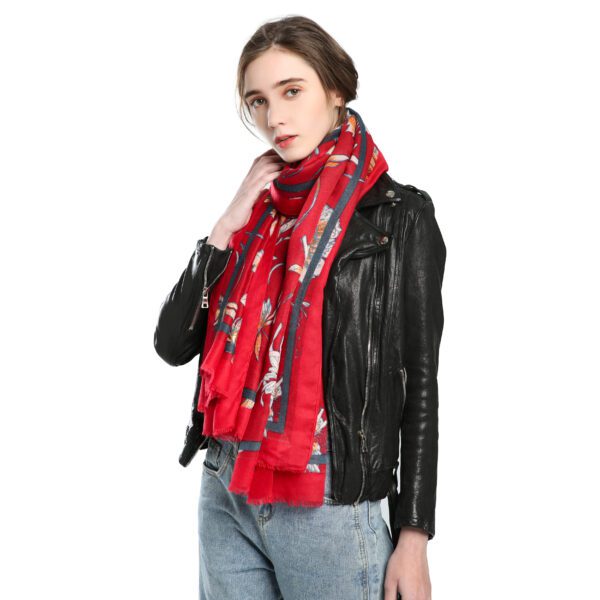 Blooming AW 20002 Model Red scaled Blooming - Stain - AW-20002-[1020][70][900][750][720][710] SCARF.COM
