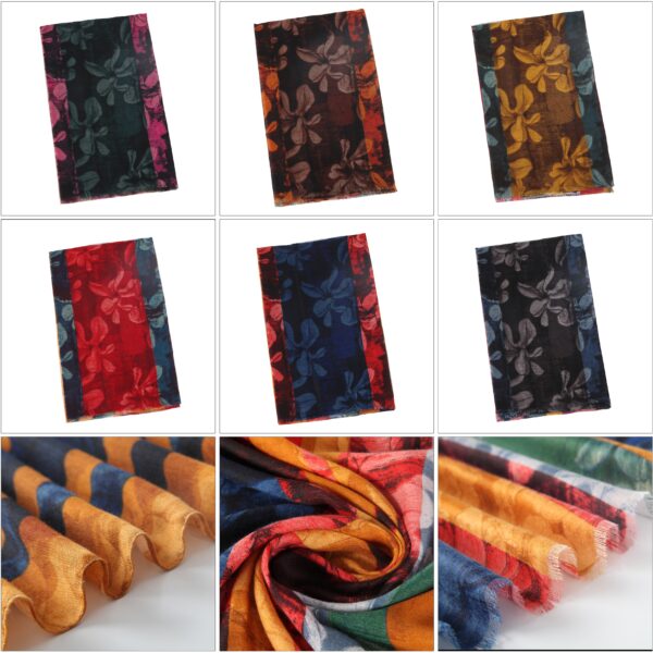 Braided Lines AW 19010 scaled Color Striped Flowers 60-Satin-AW-19010-[550][540][520][620][0][500] SCARF.COM