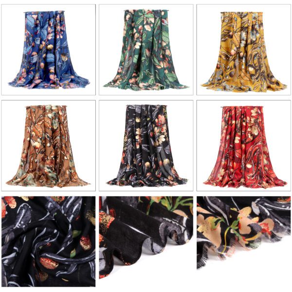 Colorful Flowers and Fruits AW 21004 Colorful Flowers and Fruits - Stain - AW-21004-[700][350][760][1038][870][660] SCARF.COM