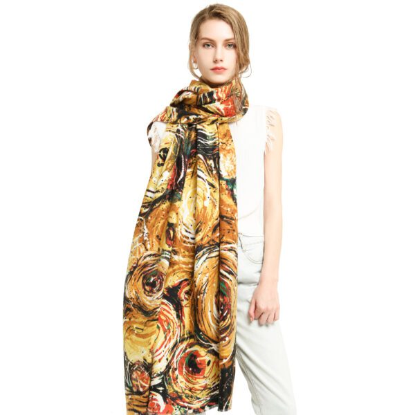 Digital Circle AW 19041 Model Yellow scaled Digital Circle - Cashmere Feel Scarves - AW-19041-[770][650][1140][520][330][270] SCARF.COM