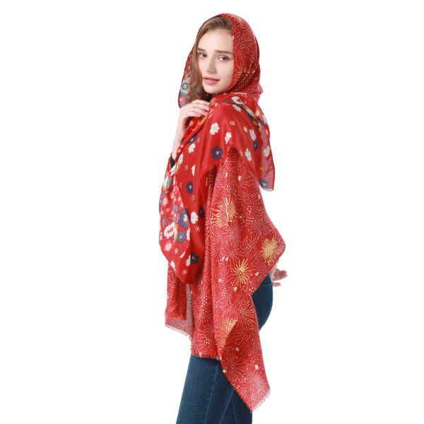 Flying All Over The Sky Add Gold AW 21006 Model Red scaled Flying All Over The Sky Add Gold - Stain - AW-21006-[1110][660][540][30][420][450] SCARF.COM