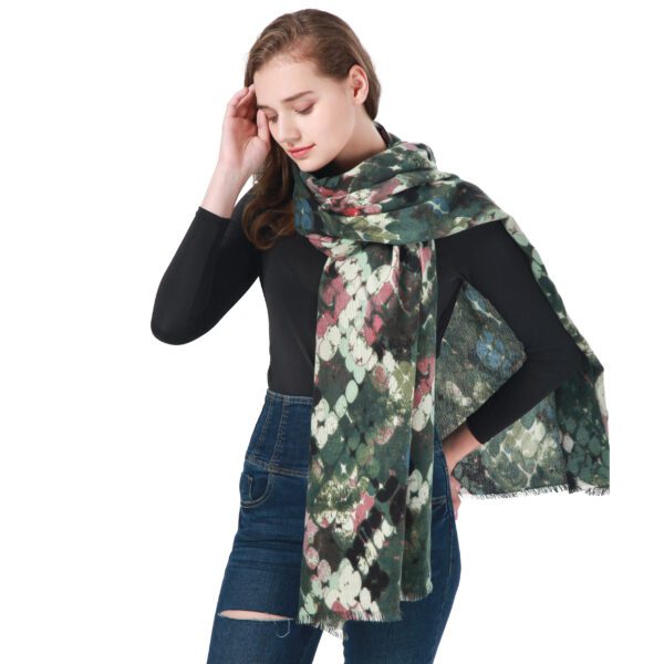 Four Seasons To Make a Fortune AW 21014 Model Green scaled Four Seasons To Make a Fortune - Cashmere Feel Scarves - AW-21014 SCARF.COM