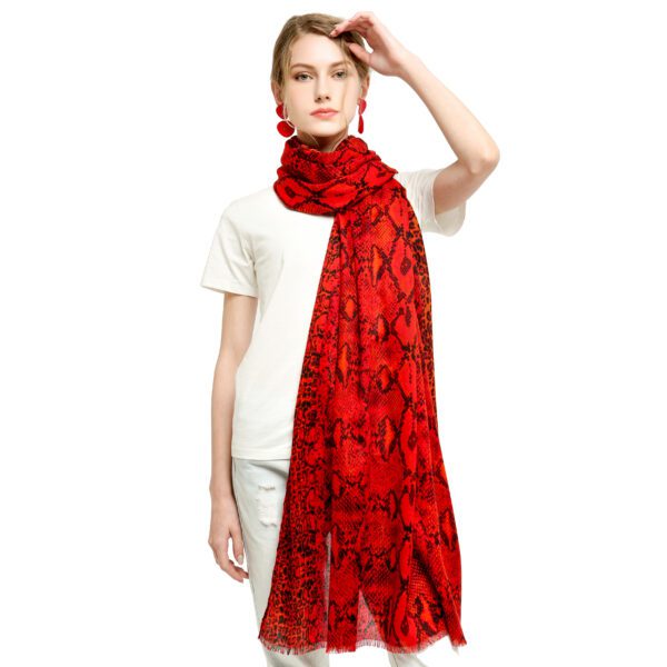 Leopard Snake Print AW 19002 Model Red scaled Leopard Snake Print 32-Satin-AW-19002-[550][1640][1470][1830][0][800] SCARF.COM