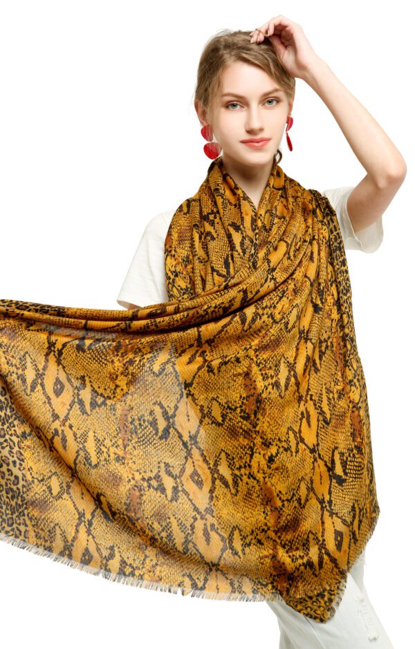 Leopard Snake Print AW 19002 Model Yellow scaled Leopard Snake Print 32-Satin-AW-19002-[550][1640][1470][1830][0][800] SCARF.COM