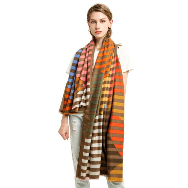 Line Dots AW 19043 Model Coffe scaled Line Dots - Cashmere Feel Scarves - AW-19043-[570][50][100][370][198][0] SCARF.COM