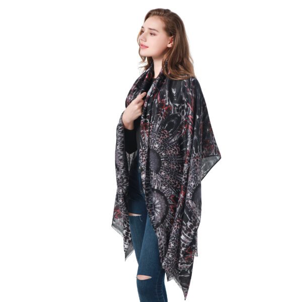 Peacock AW 21005 Model Black scaled Peacock - Stain - AW-21005-[440][490][440][430][440][200] SCARF.COM