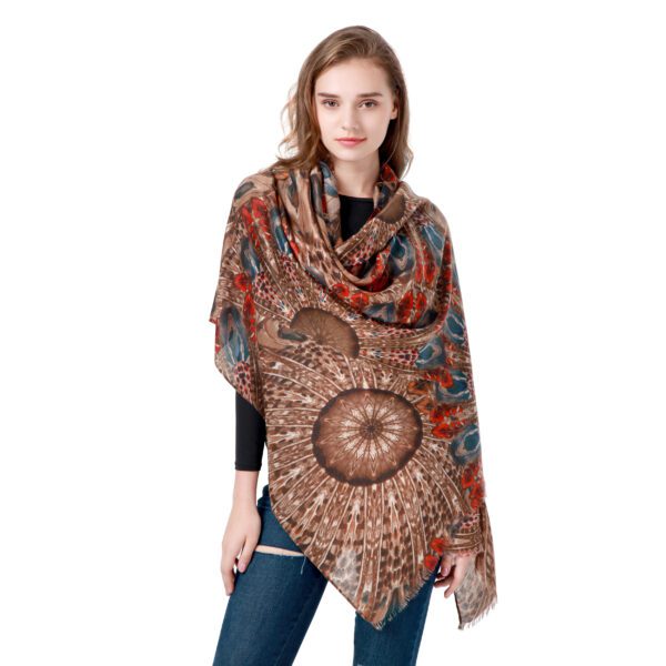 Peacock AW 21005 Model Coffe scaled Peacock - Stain - AW-21005-[440][490][440][430][440][200] SCARF.COM