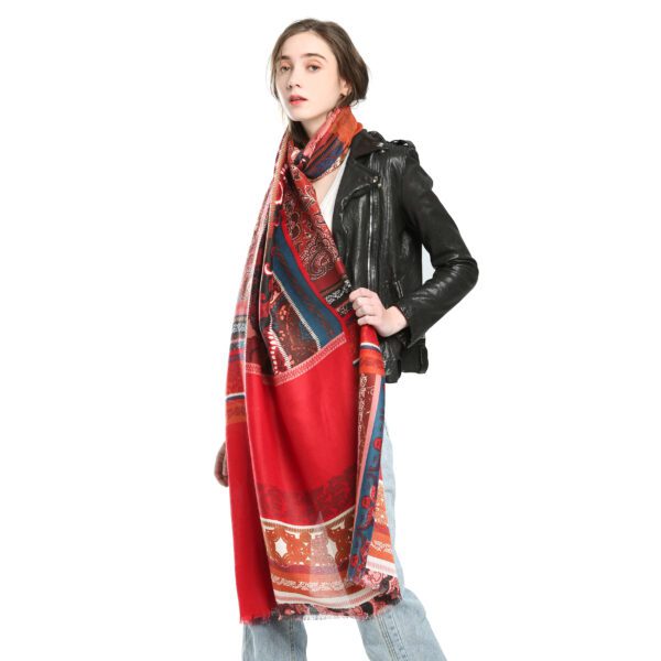 Rattan Flower Stitching AW 20007 Model Red scaled Rattan Flower Stitching AW-20007-[300][420][860][840][0][470] SCARF.COM