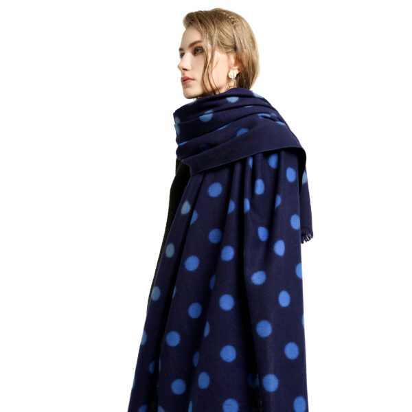 Shuangpin Dot AW 19018 Model Blue scaled Shuangpin Dot - Cashmere Feel Scarves - AW-19018-[420][200][0][240][210][130] SCARF.COM