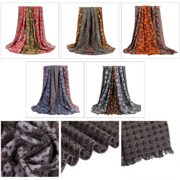 Small Floral AW 21015 Small Floral - Stain - Cashmere Feel Scarves - AW-21015-[1800][1700][1500][1200][3000] SCARF.COM