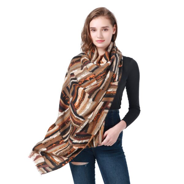 Steadily Rising AW 21013 Model Khaki scaled Steadily Rising - Cashmere Feel Scarves - AW-21013-[1150][150][1400][1500][1350] SCARF.COM