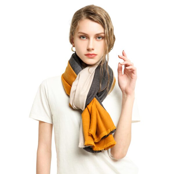 Three Color Gradient AW 19040 Model Gray 2 scaled Three-Color Gradient - Cashmere Feel Scarves AW-19040-[20][530][200][90][0][550] SCARF.COM
