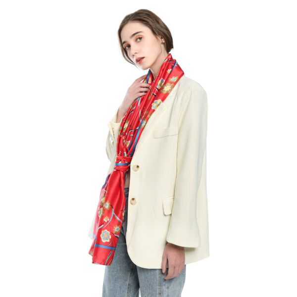 Winter Jasmine Blooming S 21018 Model Red scaled Winter Jasmine Blooming S-21018-[0][209][290][60] SCARF.COM