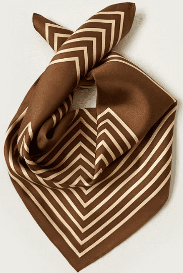 Striped-Border Silk Scarf 