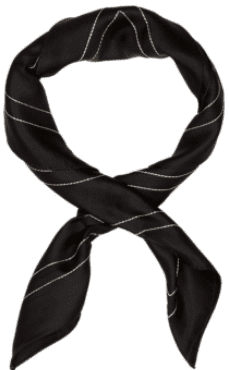 black logo embroidered silk scarf