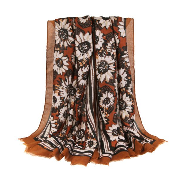 AW 22008 04 Daisies - Stain - AW-22008 SCARF.COM
