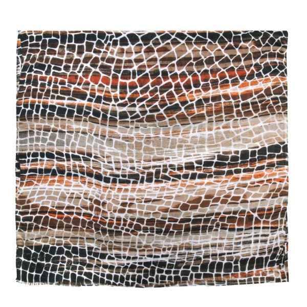 AW 22010 Full Jungle Whisper scaled Fluorescent Snake Pattern - Stain - AW-22010 SCARF.COM
