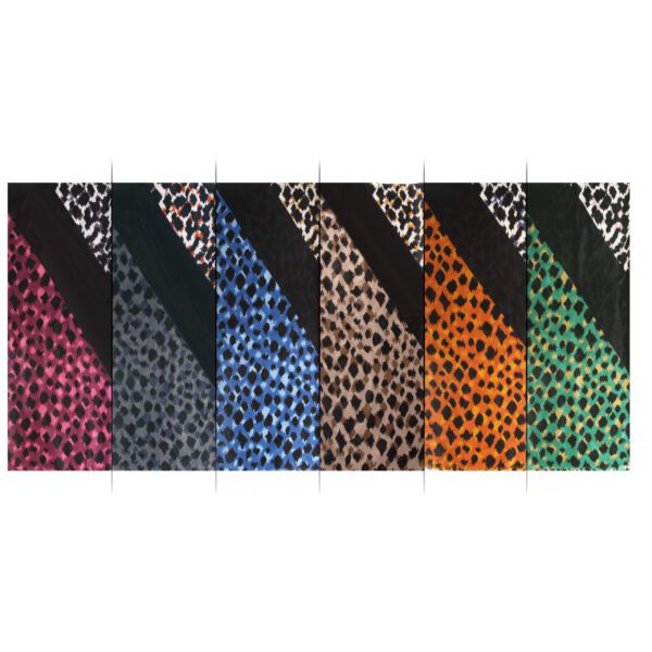 AW 22012 Totail 02 Leopard Print scaled Colorful Leaves - Stain - AW-22012 SCARF.COM