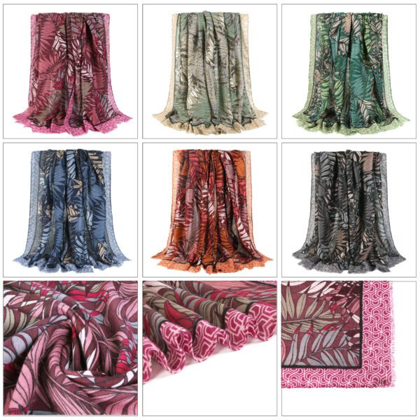 AW 22013 Totail 01 Colorful Leaves scaled Colorful Leaves -Stain - AW-22013 SCARF.COM