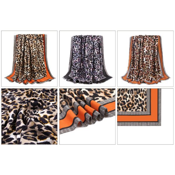 AW 22040 Total 1 Side Stripes Leopard Print scaled Side Stripes Leopard Print AW-22040 SCARF.COM