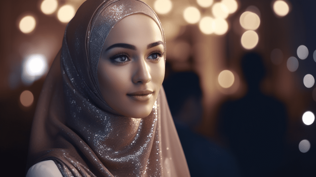 shopccbodily A Muslim woman donning a sleek solid color satin s 0424f331 004a 47b2 9fb4 1aa3f8e1d5de