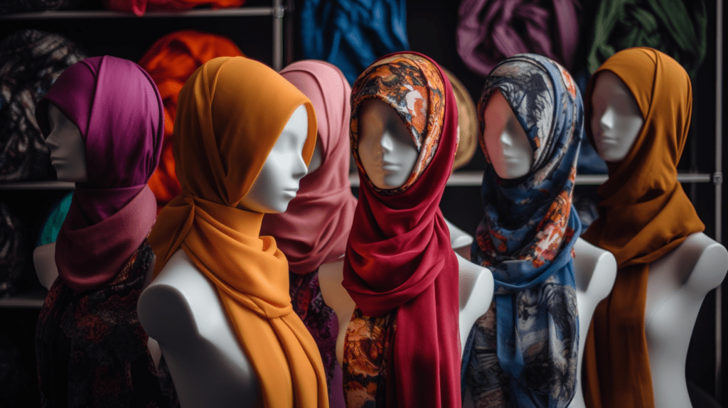 shopccbodily A collection of chiffon hijab scarves draped over c172e312 60ac 4dda 97a7 2c44502a66a6
