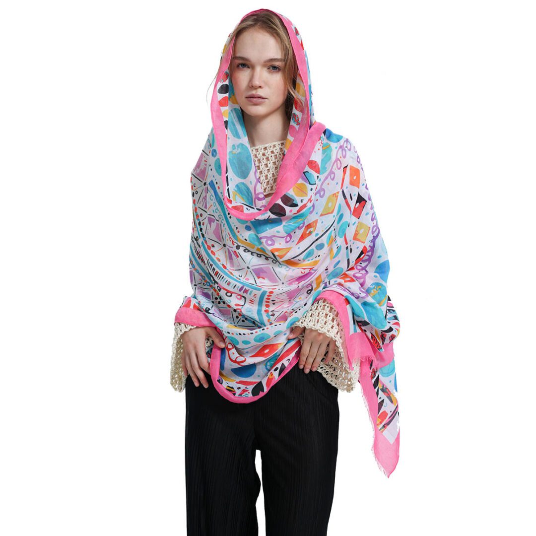 Worood Scarves A Symphony Of Vibrant And Abstract Elegance