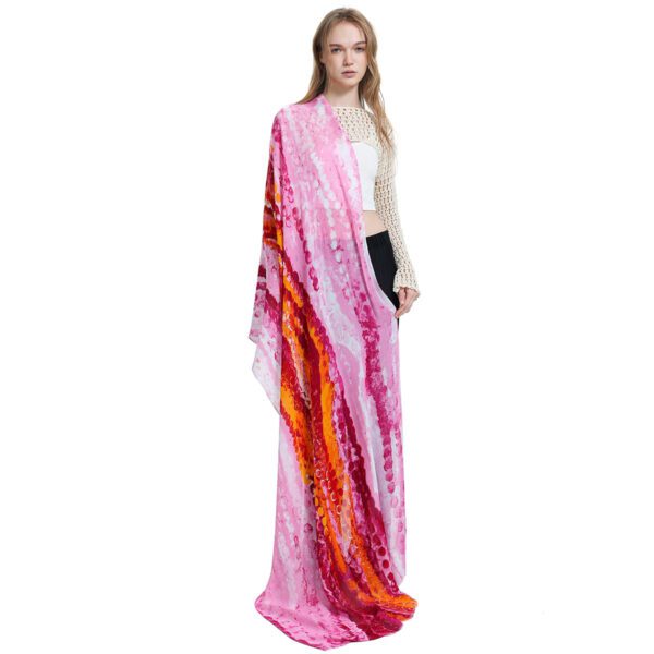 budget version of ganni scarf pink