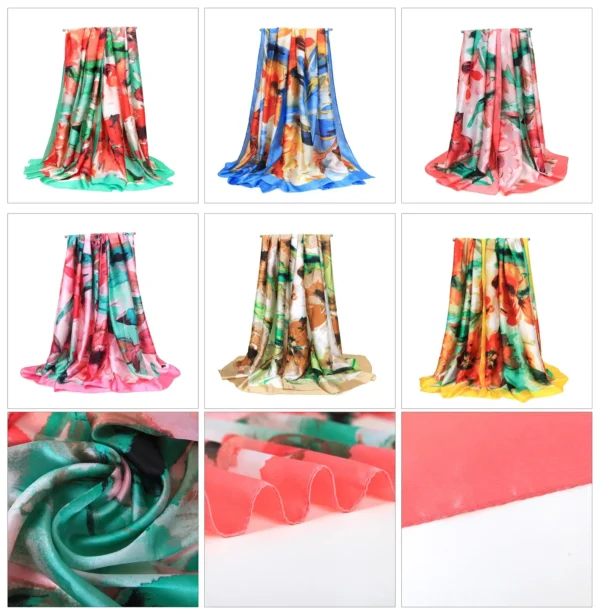 womens silk scarfs colorful