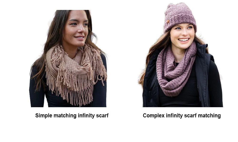 Simple matching infinity scarf & Complex infinity scarf matching