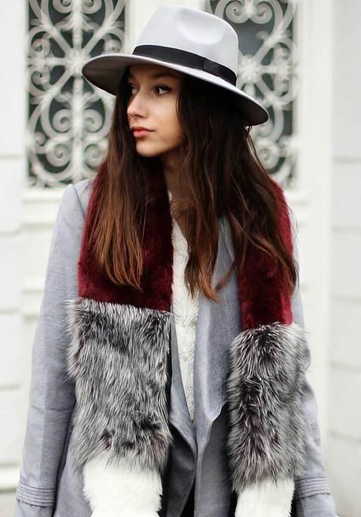 Faux Fur Scarf and Greys