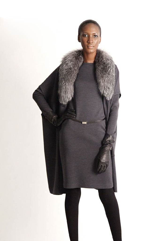 Grayscale with Faux Fur Scarf Chic