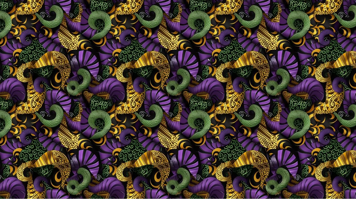 Fabric design 3D African print purple