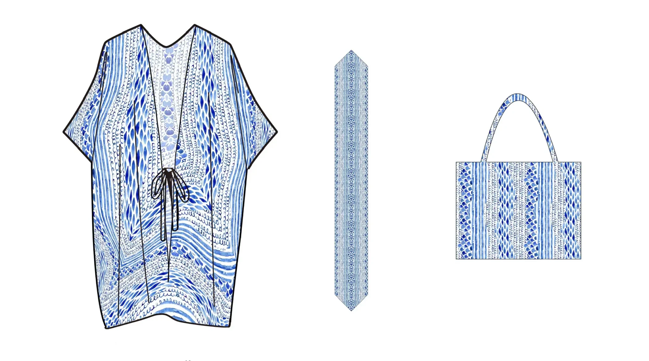 beachwear + ribbon+ handbag