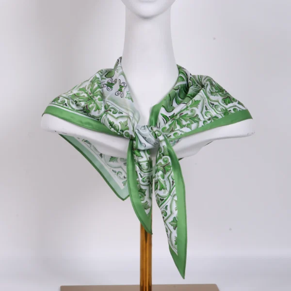 Baroque Print Sicilian-style Tile Triangle Scarf