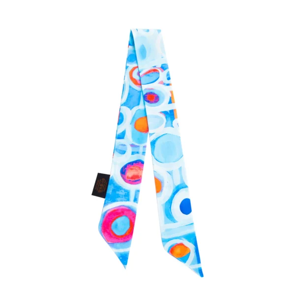 Wholesale Abstract Art Silk Twilly Scarf 100% Mulberry Silk Long Scarf